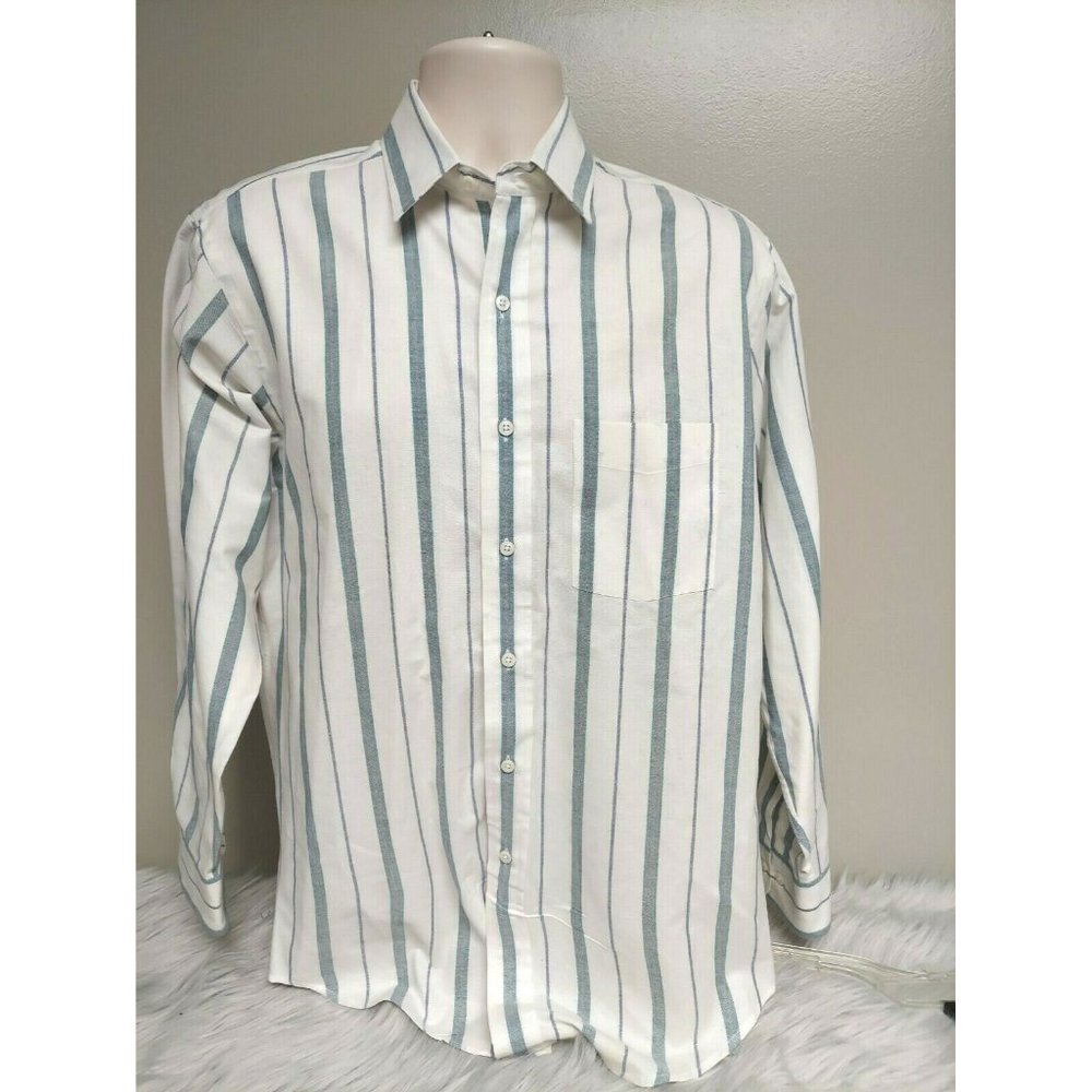 Chaps Ralph Lauren Button Up‎ Shirt Mens Long Sleeve Striped